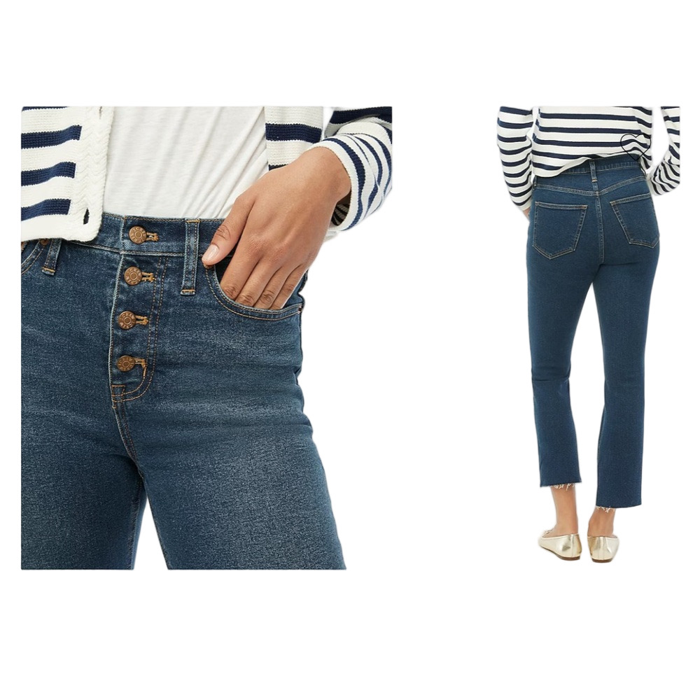 J.Crew Mid-Rise Flare Crop Jeans Blue Size 28